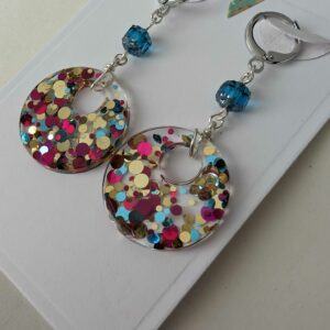 Circle Shaped Resin Earrings