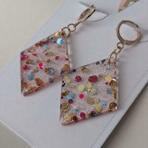 Diamond Shaped Resin Earrings
