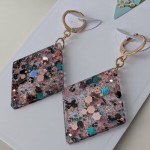 Diamond Shaped Resin Earrings