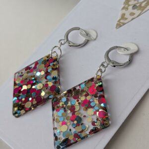 Diamond Shaped Resin Earrings