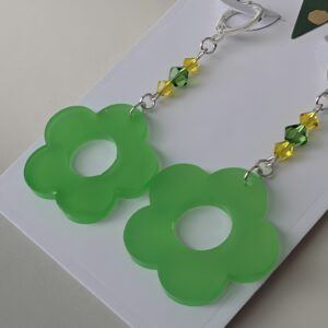 Flower Shaped Resin Earrings – Glow in the Dark