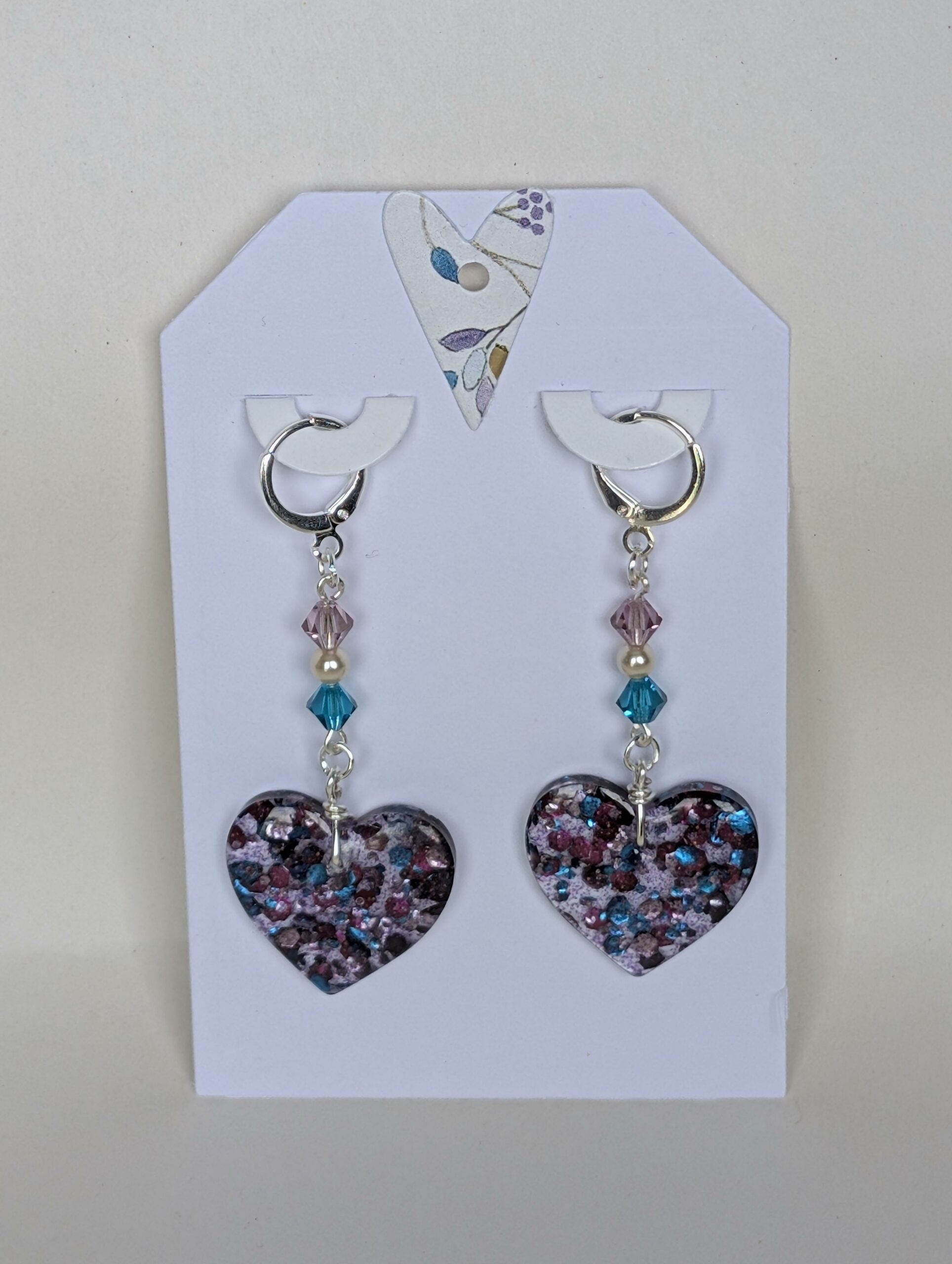 Heart Shaped Resin Earrings