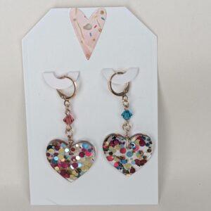 Heart Shaped Resin Earrings
