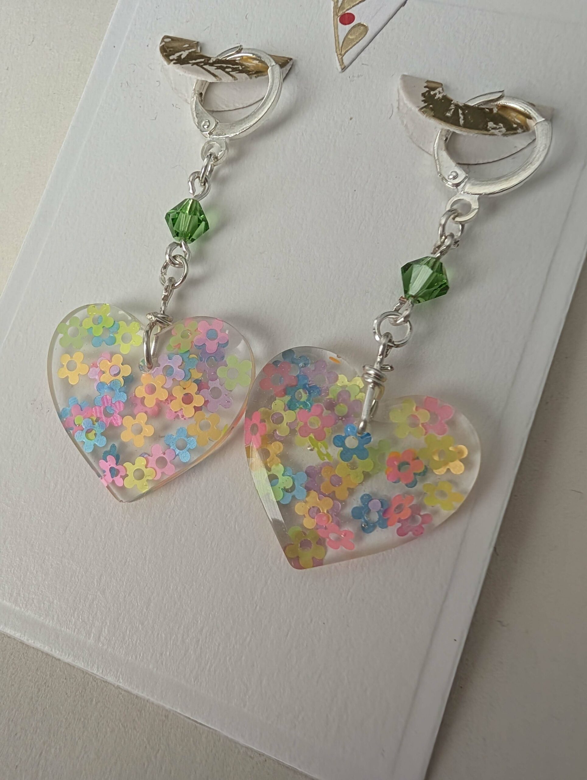 Heart Shaped Resin Earrings - Image 2