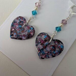 Heart Shaped Resin Earrings