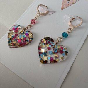 Heart Shaped Resin Earrings