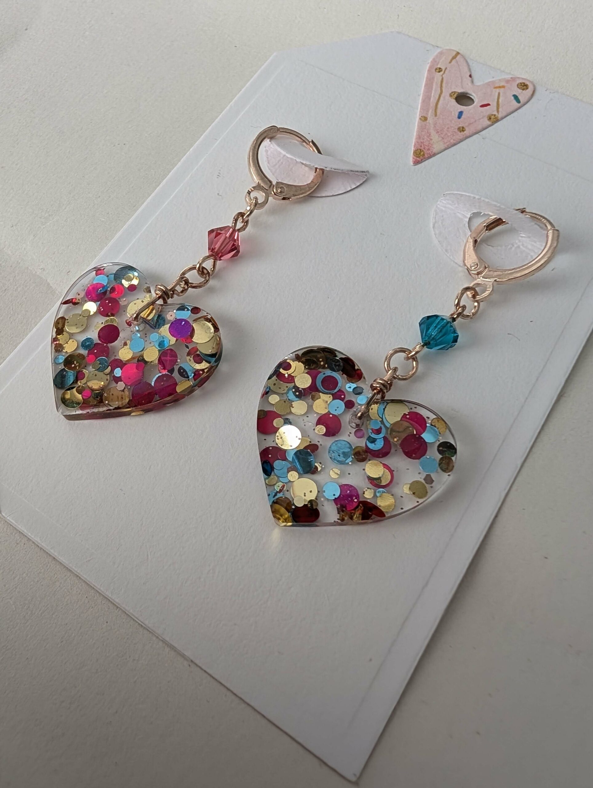 Heart Shaped Resin Earrings - Image 2