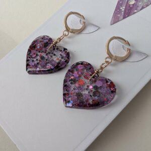 Heart Shaped Resin Earrings