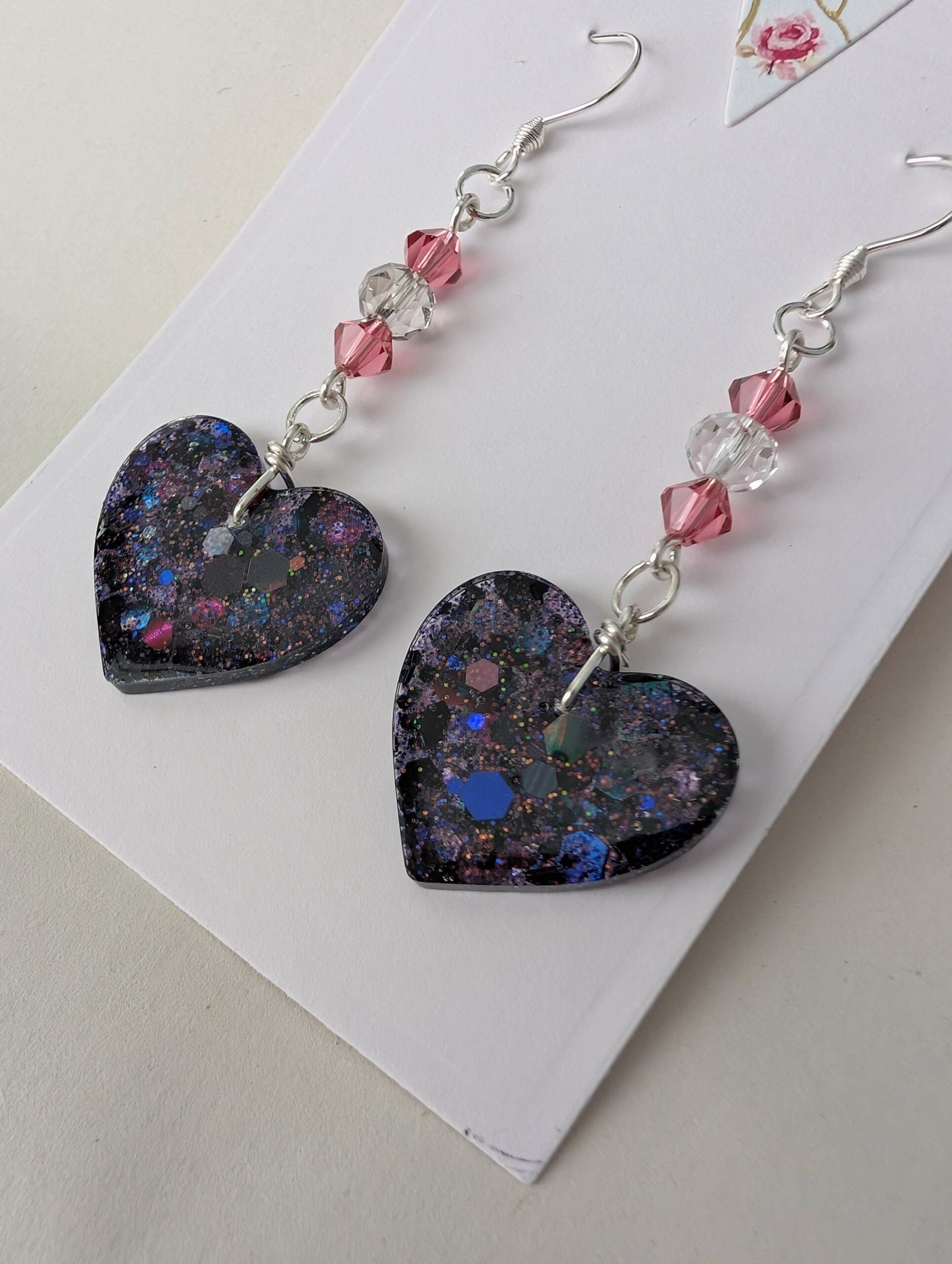 Heart Shaped Resin Earrings - Image 2