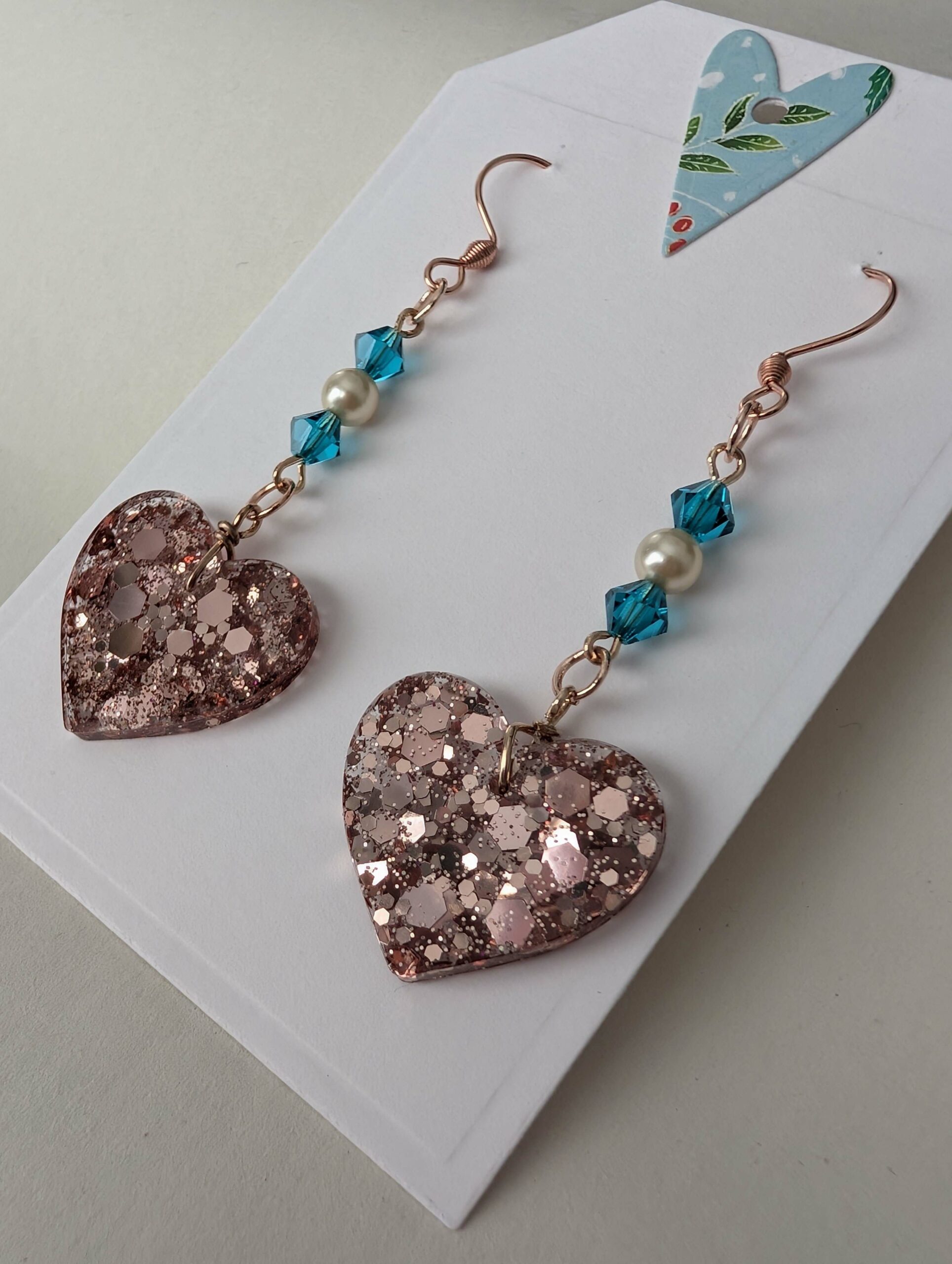 Heart Shaped Resin Earrings - Image 2