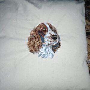 Charming Springer Spaniel Tote Bag – Perfect for Dog Lovers the other is a finished cushion