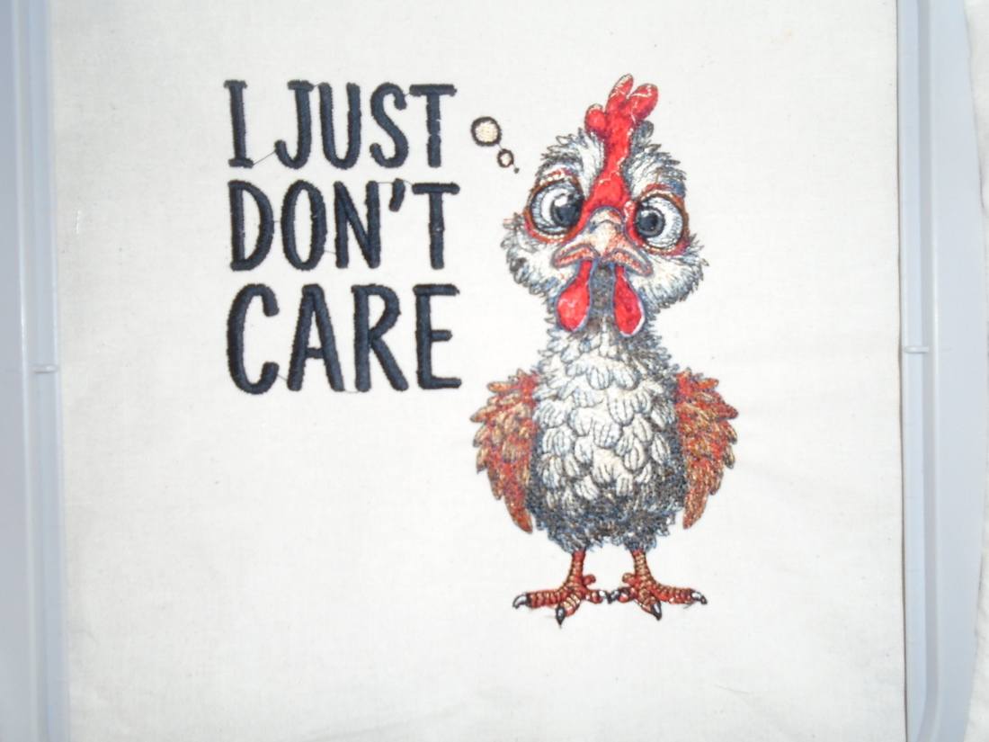 Charming 'I Just Don't Care' Chicken Tote Bag