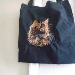Stylish Cat Tote Bag or Cushion Cover for Cat Lovers a finished bag