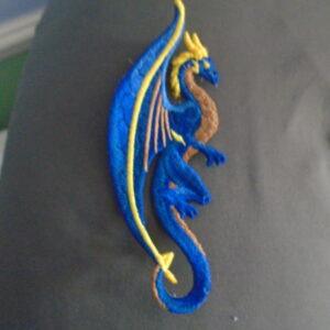 Intricately Designed Dragon Bookmark Machine Embroidery, could use as bag charm