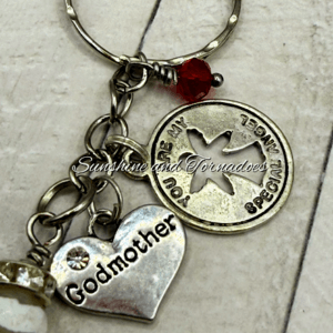 Handmade Angel Keyring | Lampwork Glass Heart Keychain | Guardian Angel Gift | Personalised Bag Charm | Stainless Steel Keyring | Friendship Memorial Gift