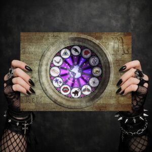 Goth birth chart held in goth's hands