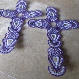 Customizable Elegant Lace Cross for Religious Devotion choose any colour, here are just 2