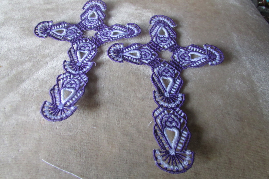 Customizable Elegant Lace Cross for Religious Devotion choose any colour, here are just 2 - Image 2