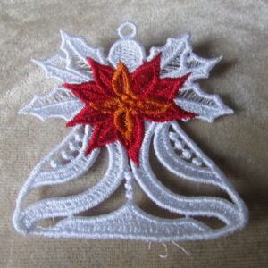Customizable Machine Embroidered Christmas Lace Angel Ornaments