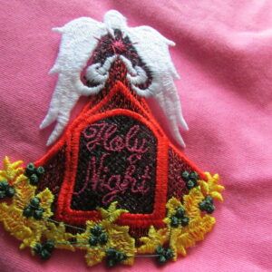 Customizable Machine Embroidered Christmas Lace Angel Ornament