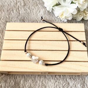 Pearl and Butterfly Adjustable Cord Bracelet