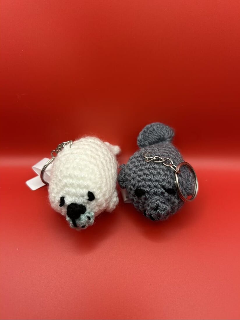 Adorable Handmade Crochet Seal Keyring - UKCA Tested