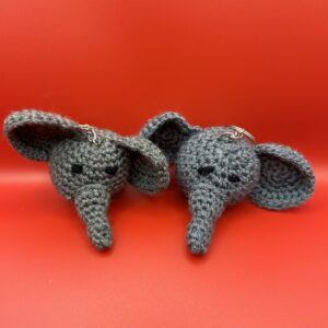 Handmade Crochet Elephant Head Keyring – Perfect Gift for Animal Lovers