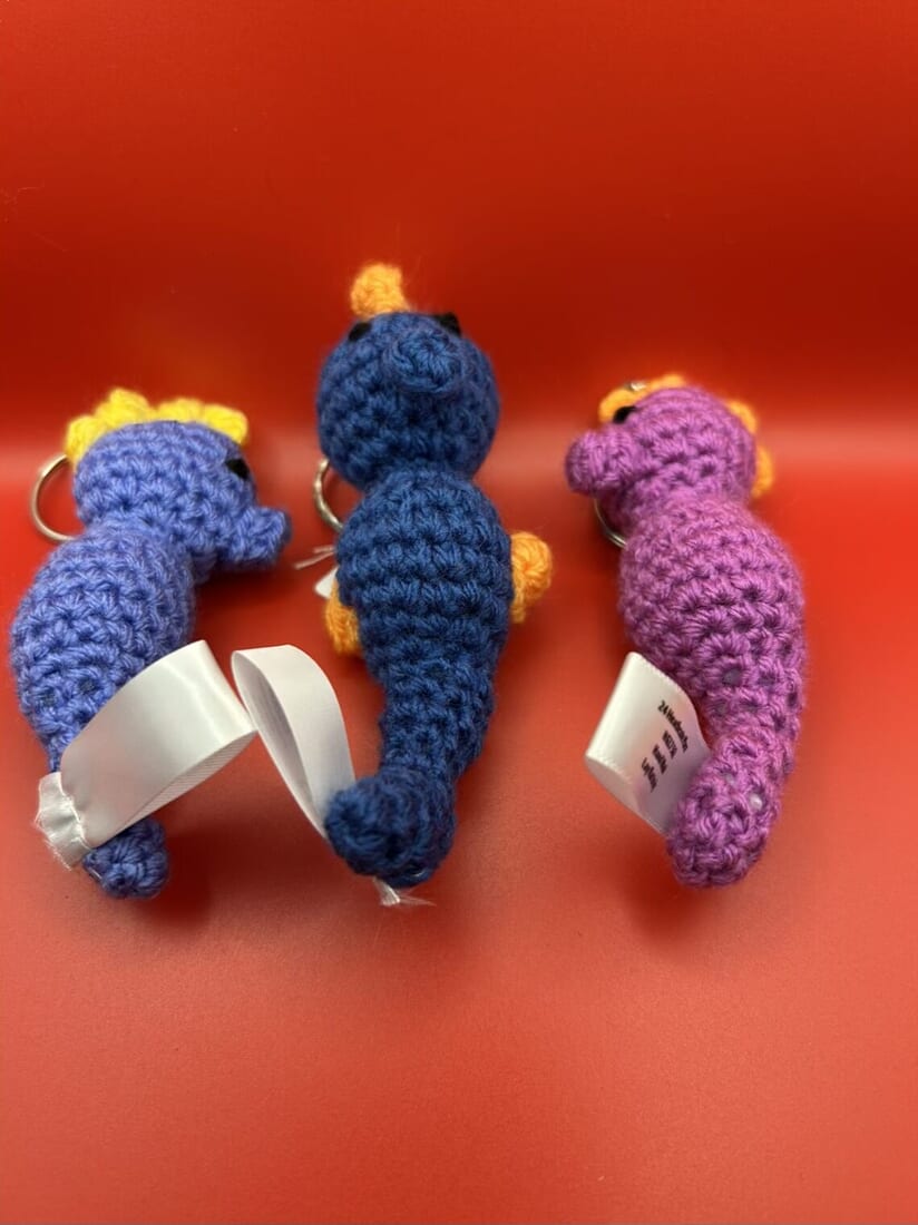 Adorable Crochet Seahorse Keyrings - UKCA Tested