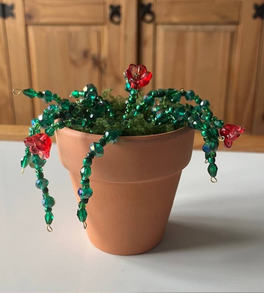 Red Bell Flower Beaded Plant - Image 2