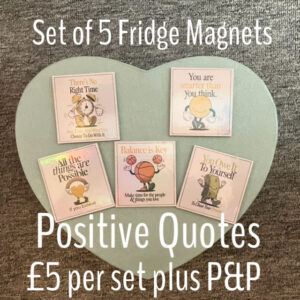Set of 5 Positive Quotes Fridge Magnets
