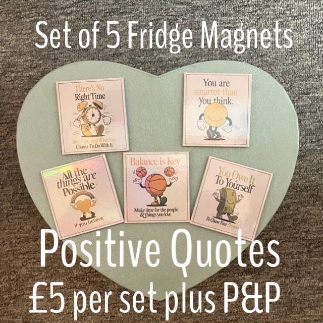 Set of 5 Positive Quotes Fridge Magnets
