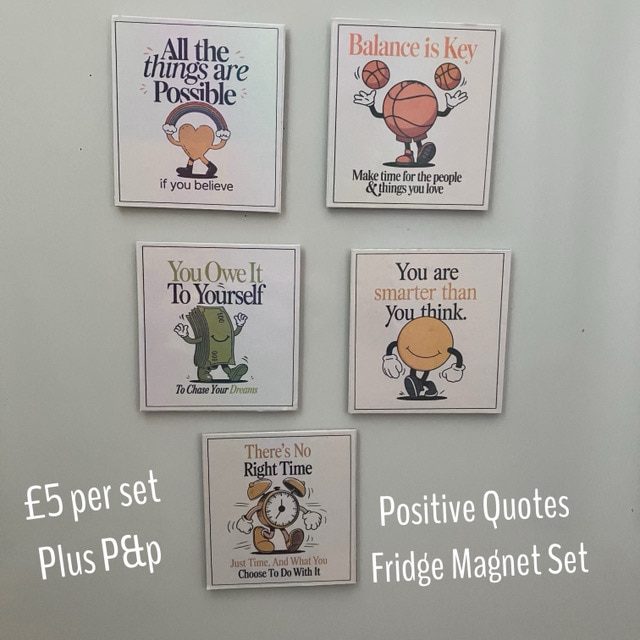 Set of 5 Positive Quotes Fridge Magnets - Image 2