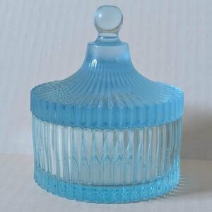 Small Fluted Blue Coloured Resin Jar
