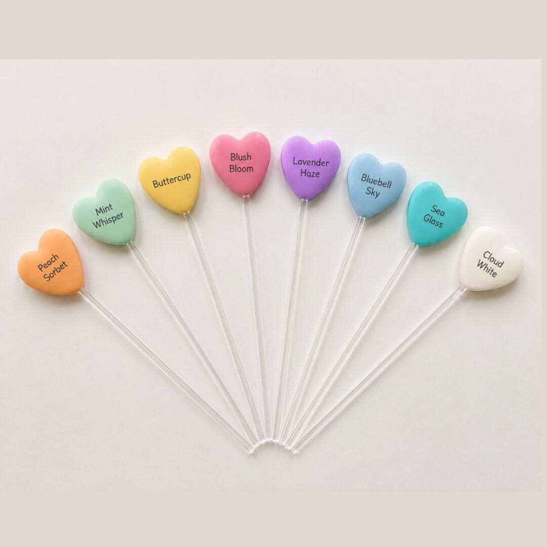 Pastel Heart Plant & Gift Decorations | Handmade Polymer Clay Plant Stakes | Plant Lover Gift - Image 6