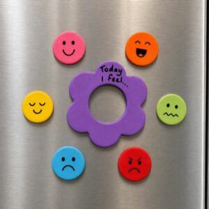 Today I Feel… Magnetic Mood Flower | Handmade Emotion Check-In Magnet | Wellbeing Gift | Fridge Magnet | Neurodiversity Friendly