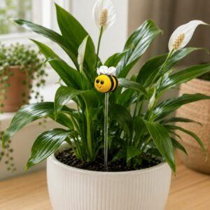 Handmade Bee Plant Stake | Polymer Clay Bee Decoration | Houseplant Accessory | Garden Gift | Bee Lover Gift | Gift Topper | Reusable Plant Decoration