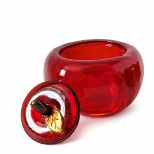 Small Resin Apple Shaped Trinket Pot – Red