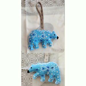 Blue Polar Bear Christmas Tree Decorations, 2 available