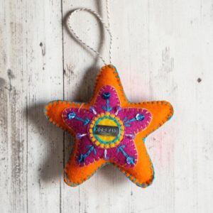 You’re a star! ‘DREAM ‘-A hand embroidered decoration. Express your appreciation and admiration. All proceeds to The Stroke Association.