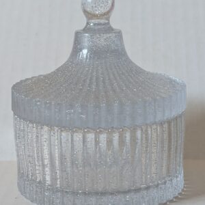 Small Fluted Resin Jar with Sparkle
