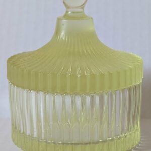 Small Fluted Pastel Yellow Coloured Resin Jar