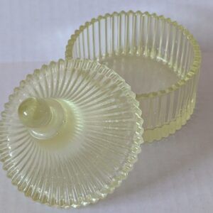 Small Fluted Pastel Yellow Coloured Resin Jar
