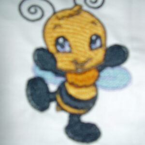 Charming Little Bee Embroidery for Tote Bags & Cushion Covers