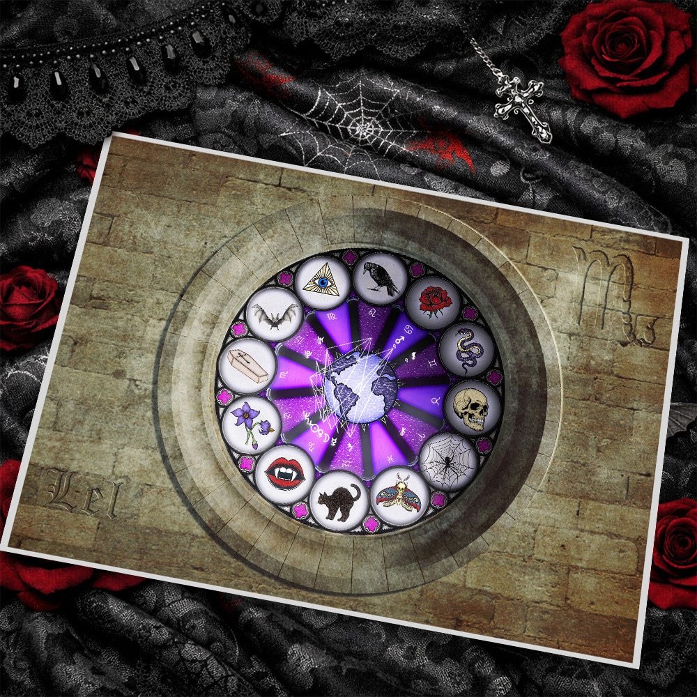 birthchart on gothic fabric