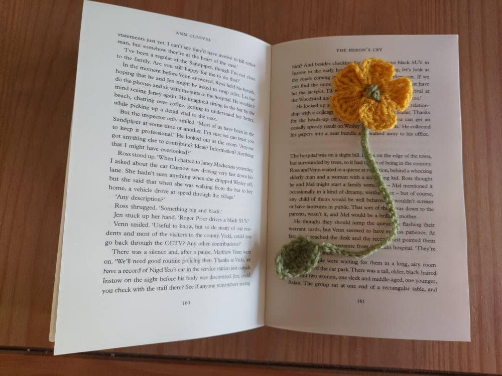 Handmade Crochet Flower Bookmark - various colours available - Image 2
