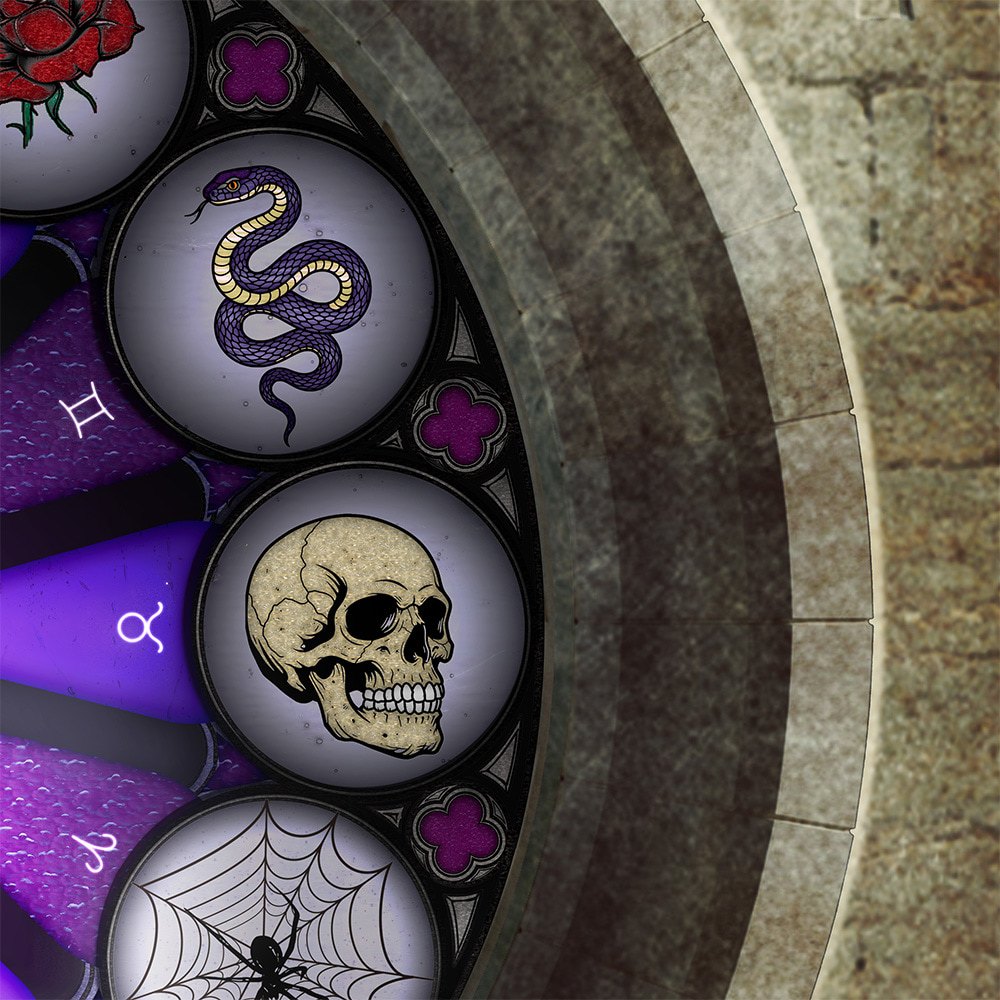 closeup of gothic birthchart