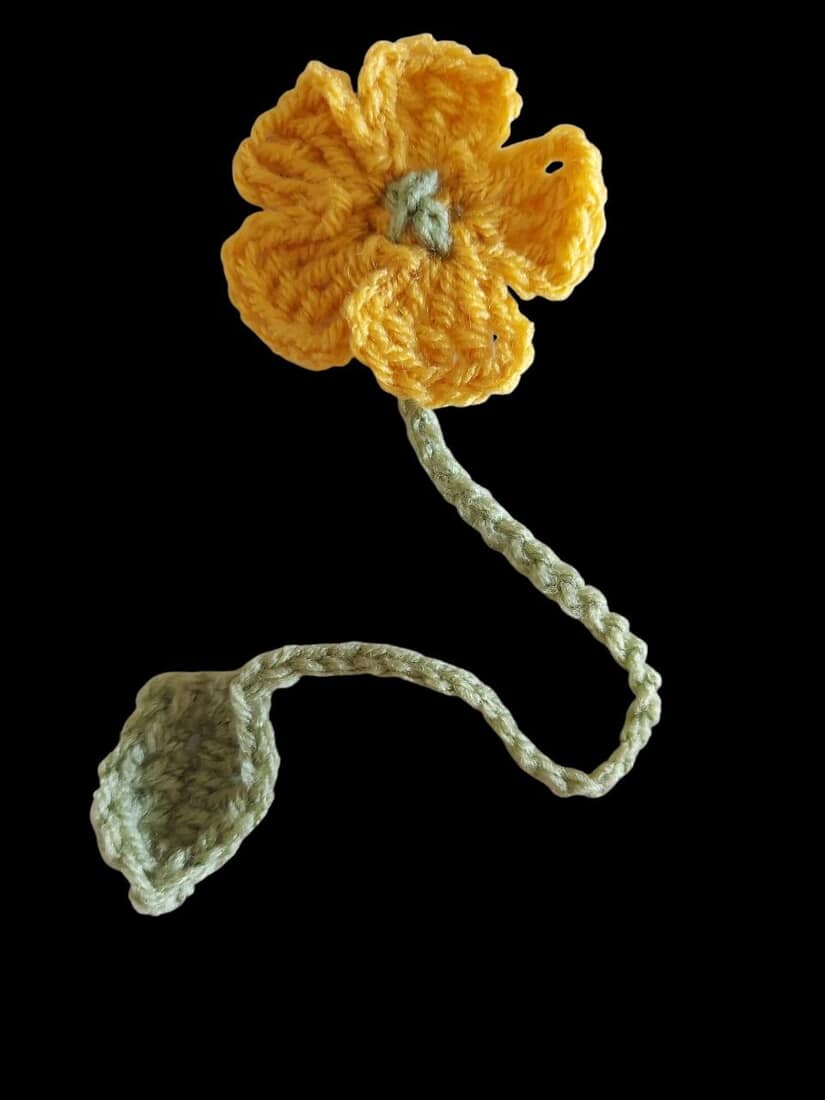 Handmade Crochet Flower Bookmark - various colours available - Image 3