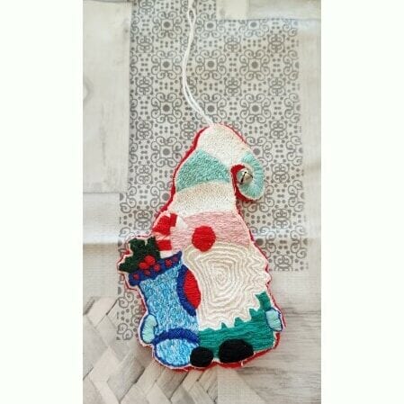 Christmas Gonk Christmas Tree Decoration,hand embroidered - Image 2