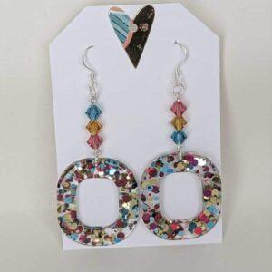 Rounded Edge Square Resin Earrings