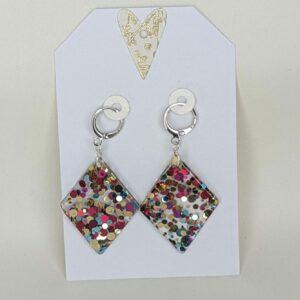 Diamond Shaped Resin Earrings